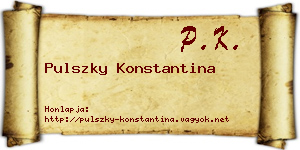 Pulszky Konstantina névjegykártya